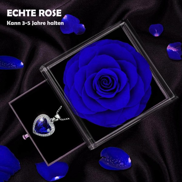 Ewige Rose Blaue Konservierte Blumen Geschenkbox FüR Muttertag Valentinstag-image