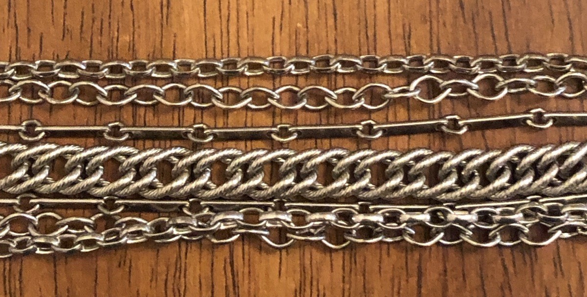 Multi Strand Silver Tone Chain Braclet (E1) - image 5