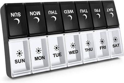 7 Day Pill Organizer 2 Times a Day, Large Weekly AM PM Pill Box, Day Night Medic