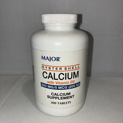 Major Oyster Shell Calcium With Vitamin D3 500 Mg / 5 Mcg (200 IU)Daily -300 Tab