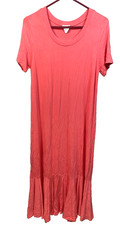 Vintage Iconic Luxe Long Maxi Dress Large Stretchy USA Orange Summer Beach