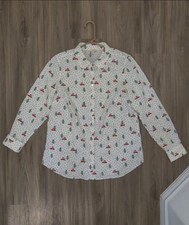 Talbots Womens M 100% Cotton Christmas Tree a...