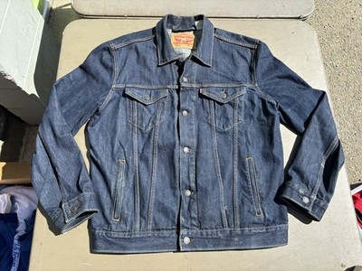 Levi's Trucker Jacket Men's Large Blue Denim Dark Wash 72334 Used Good