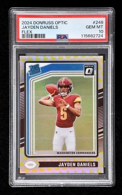 2024 Donruss Jayden Daniels /149 RC PSA 10 Optic Flex Prizm #248 Commanders CM4