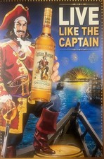 CAPITAINE MORGAN RHUM PANNEAU EN MÉTAL DÉCOR DE BAR LIVE LIKE THE CAPTAIN COOL BAR ART RHUM