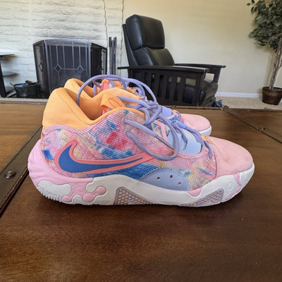 Nike PG 6 Unisex Low Top Basketball Sneakers Multicolor Lace-Up Rubber Sole