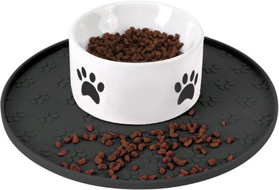 Silicone Pet Food Mat - Waterproof Dog & Cat Feeding Mat with High Lip to Preven