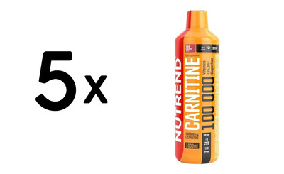 5 x Nutrend Carnitine 100 000, Sour Cherry - 1000 ml. (19,99 EUR/L)