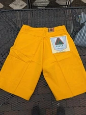 Vtg NOS LA Gate Men’s 36 Denim Yellow Shorts Y2K 90s Baggy JNCO Style TLC