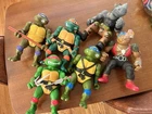 1989 Playmates TMNT  13” Giant Ninja Turtle Lot + Some Weapons & Belts