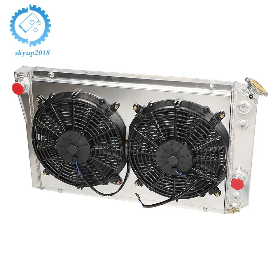 3 Row Core Racing Radiator+Pull Fan Shroud 1982-1902 For Chevy S10/S-10 Blazer - Image 2 of 4