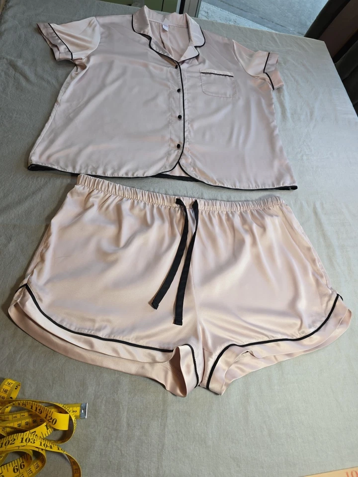 Stars Above女式粉色黑色装饰睡眠套装短裤短袖XL — 第 3/4 张图片