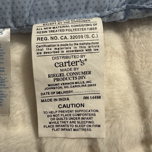 VTG Carters Insects Bugs Baby Crib Comforter Blanket Goodnight Sleep Tight - Picture 10 of 13