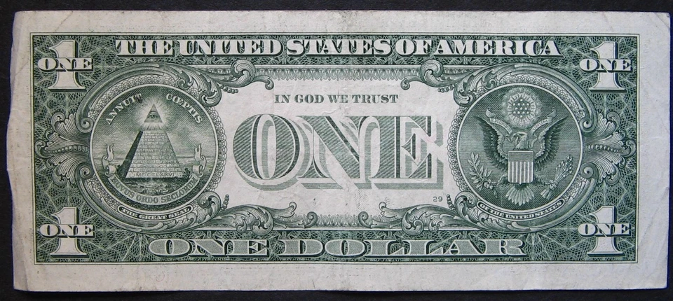 2017A $1 (ONE DOLLAR) - NOTE - FANCY SERIAL NUMBER - TRINARY, "3 588 588 3" - Image 3 of 3