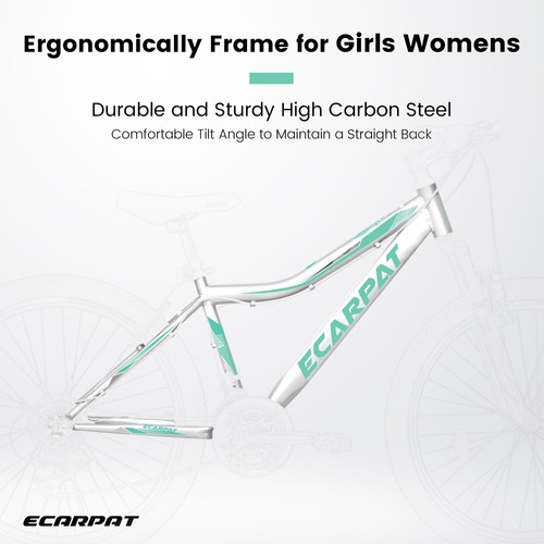 Mountain Bike 26 Inch,21-Speed Front Suspension Teenagers Girls Womens Bicycles - Picture 22 of 53