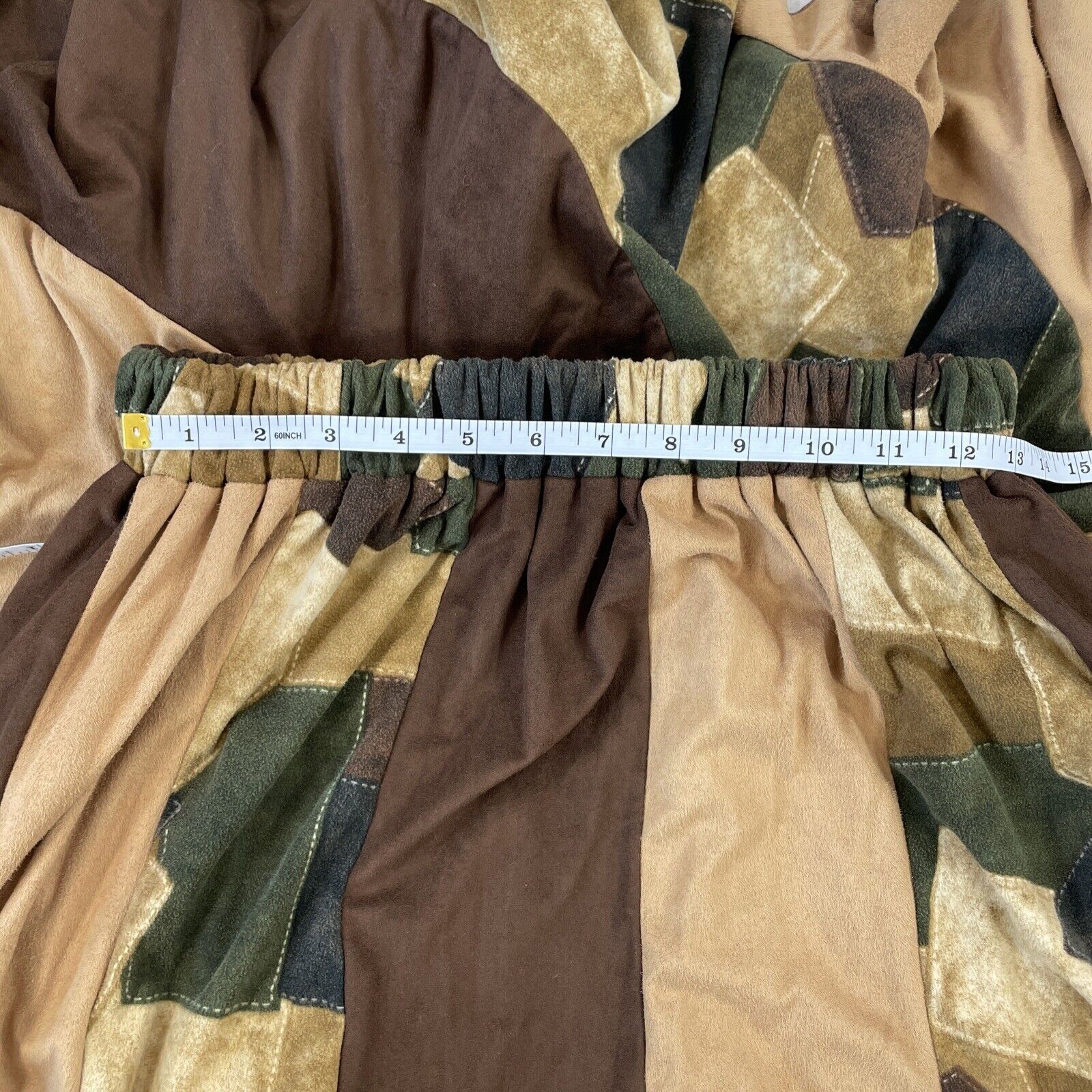 Mondiki Skirt Square Dancing Patchwork Micro Sued… - image 6