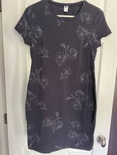 Women’s Old Navy T Shirt Body Con Dress S Small Dark Gray With Flowers