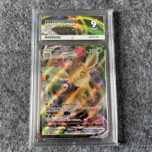 Pokémon TCG Leafeon VMAX Evolving Skies Card 008/203 Ace Grade 9