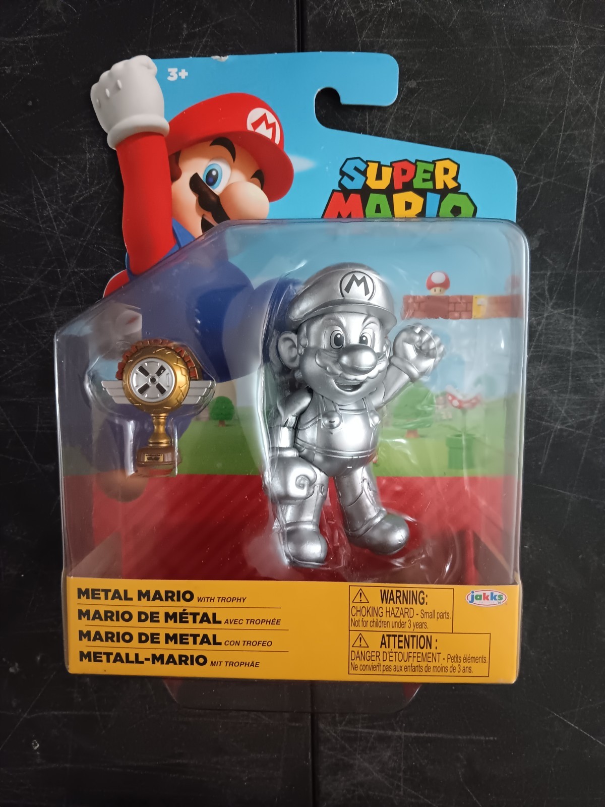 *FREE SHIP* 4" METAL MARIO + TROPHY Super Mario World of Nin