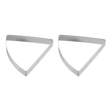 2pcs Perforated Cake Rings 4.33" Stainless Steel Fan-shaped Tartlet Ring