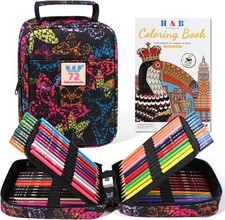 72-Color Colored Pencils Set with Coloring Bo...