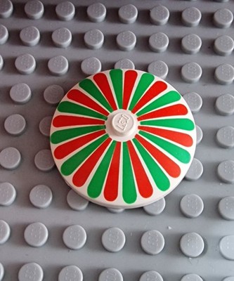 Lego Sat Radar Schüssel 4x4 weiß Streifen rot grün Schild Schirm 3960p01 A206