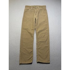 Levi's 505 Pants Mens W32 L30 Tan Corduroy Regular Fit Straight Leg Vintage 90s
