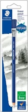 Staedtler Eraser Pencil with Brush, White, Blue, 1 1 Count (Pack of 1), Blue 