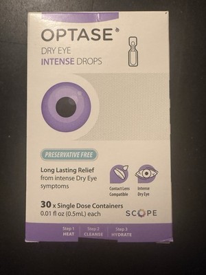 Optase Dry Eye Intense Drops Single Dose - Preservative Free Eye Drops for Lo...