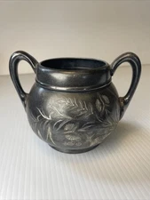 Antique Pairpoint MFG Co New Bedford Mass Quadruple Plate Floral 314 Sugar Pot