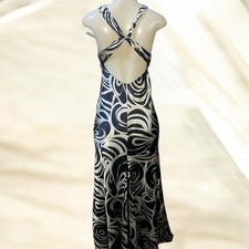 Cache Dress Size 2 Satin Evening Gown Train Mermaid Prom Formal Y2K Long