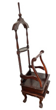 Antique Chippendale-Style English Oak Gentlemen's Valet Clothes Stand