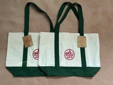 Trader Joe's Large Classic Tote Bag Green/White limited Edition Pair 2 