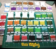 Cross Stitch Floss 41 Diff. Colors, 60 Unused DMC Embroidery String Cards. #Card