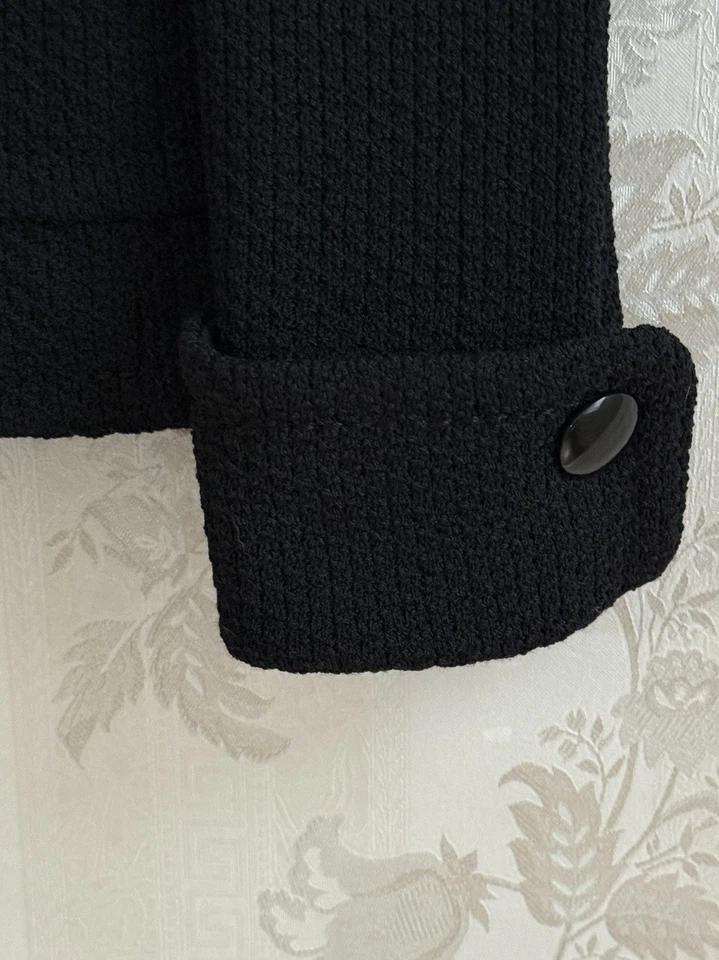 St. John Caviar Black Knit Button Blazer Jacket Size 8 USA Luxury Old Money - Image 4 of 4