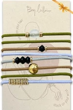  Bracelet Hair Ties – Stretchy Hair Tie Bracelet Gift – Decorative Boho JASMINE