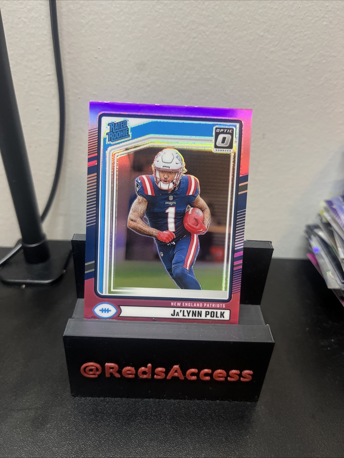 2024 Panini Donruss - Rated Rookie Ja'Lynn Polk #373 Optic Preview Pink Prizm...