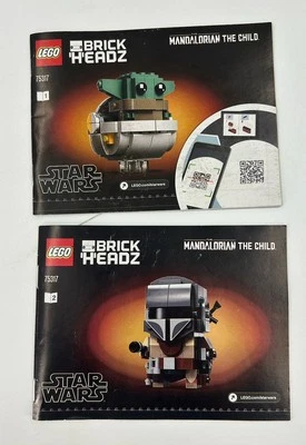 Lego Brick Headz Mandalorian the Child 75317 Instructional Manual Only 1 and 2 - Image 1 of 2