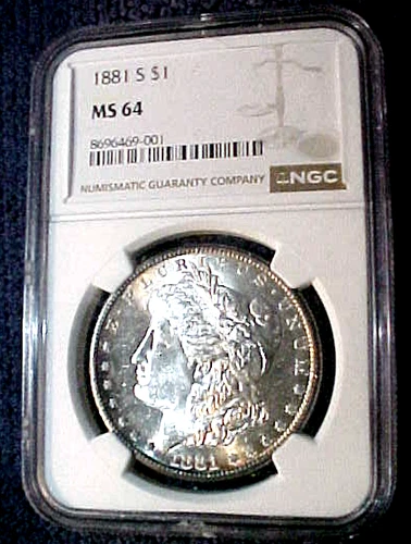 1881-S MORGAN SILVER DOLLAR....NGC MS64.....MIN. BID .01 & NO RESERVE!