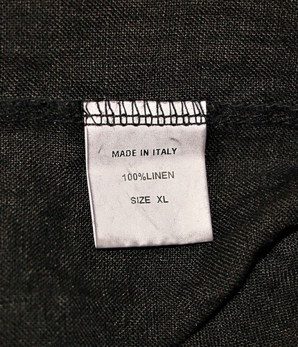 CRISTINA VERGANI 100%Leinen Cut Out gesmokte Rücken Träger Stufen Kleid schwarz Gr. XL - Bild 13 von 14