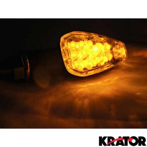 Mini Stalk Motorcycle Bike LED Turn Signal Indicators Front & Rear Amber Blinker - Picture 5 of 5