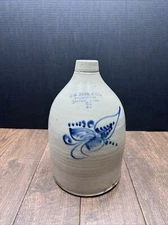ANTIQUE SALT GLAZE POTTERY BOSTON MASSACHUSETTS STONEWARE 2 GALLON BUCK & CO