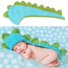 New Born Photography, Dinosaur Costume, Long Knitted Hat For Baby Photography