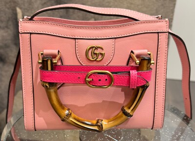 Gucci Diana Shoulder Bag Mini Pink Leather