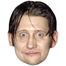 Shane MacGowan Brown Hair Celebrity Mask, Flat Card Face, Fancy Dress Mask