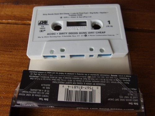 AC/DC Dirty Deeds Done Dirt Cheap Cassette Tape, Used, Tested & Working - Picture 5 of 5