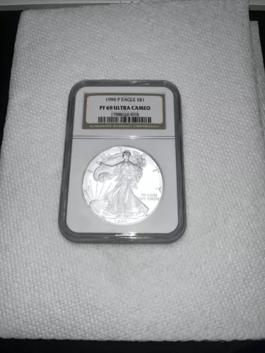1999 P Silver Eagle Dollar PF69 ULTRA CAMEO NGC Certified