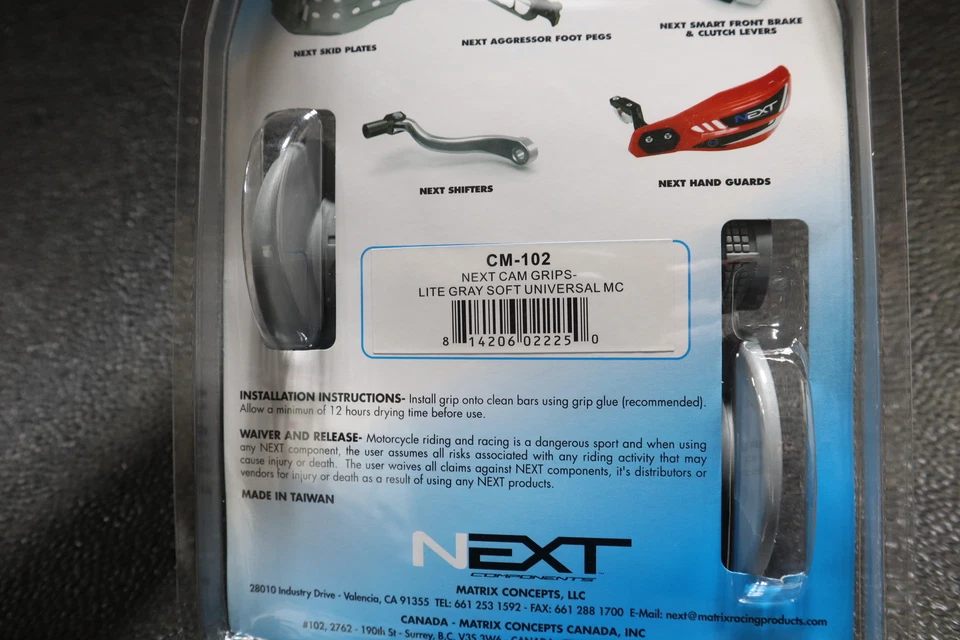 NEXT COMPONENTS EMPUÑADURAS GRIS OSCURO MEDIO UNIVERSAL MC CM-102 Foto 2 de 2