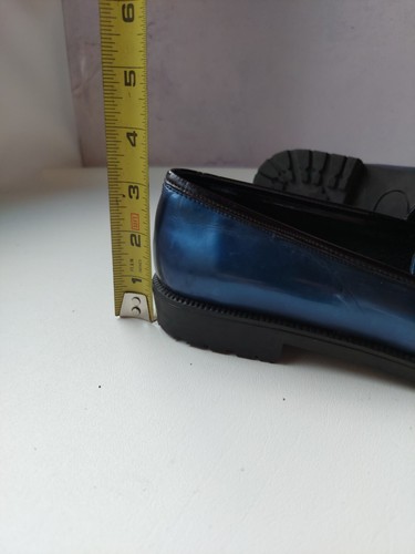 Lands End 8 M men's Penny Loafer Shoes Blue shiny Metallic - Picture 16 of 16