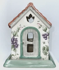 Pfaltzgraff Stoneware Grapevine Cottage House Tea Light Candle Holder Bunny